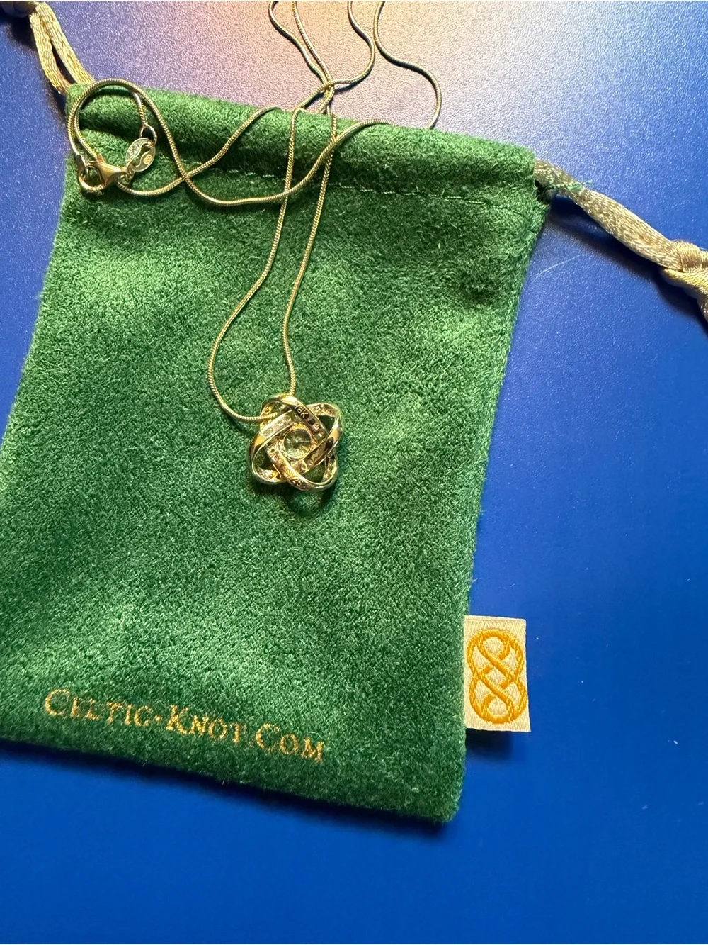 The Celtic Knot Sterling Silver 925 Necklace Box & Pouch